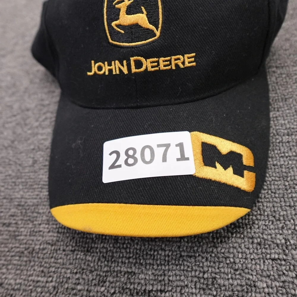 John Deere Hat Cap Strap Back Mens One Size Black Baseball